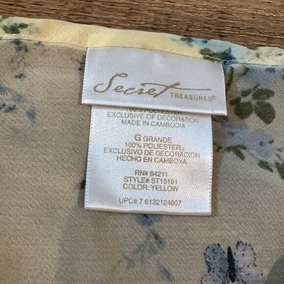 Secret Treasures Sheer Butter Yellow Floral Nightgown Mini Slip Dress Lingerie L - Picture 3 of 7